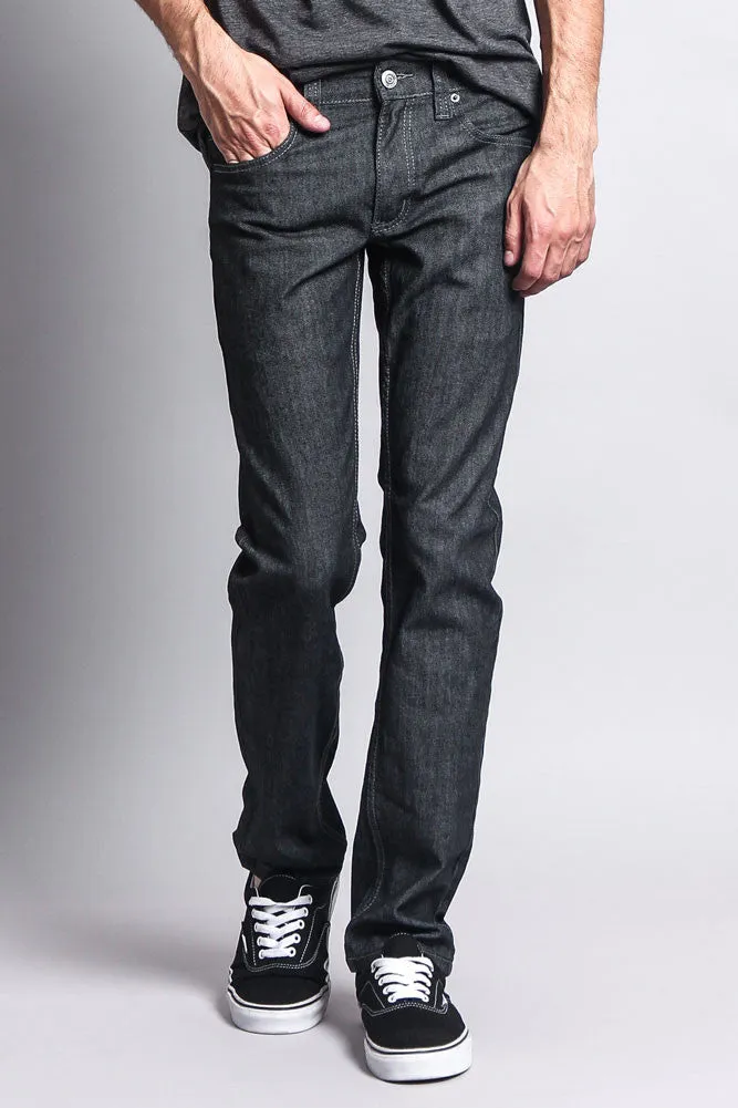 Men's Slim Fit Colored Denim Jeans (Raw Grey)