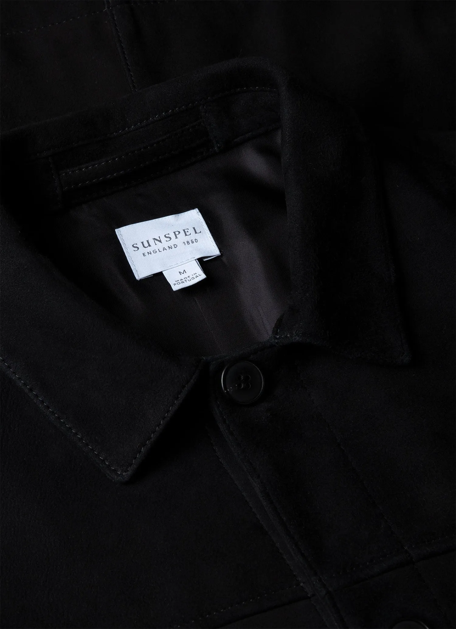 Men's Suede Twin Pocket Jacket in Black