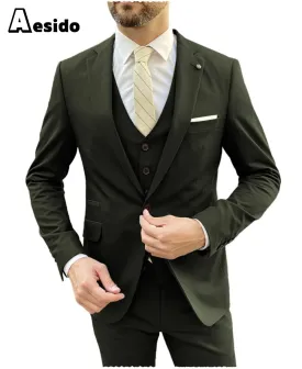 Men's Suit 3 Pieces Single Buttons Notch Lapel Jacket（Blazer Vest Pants）