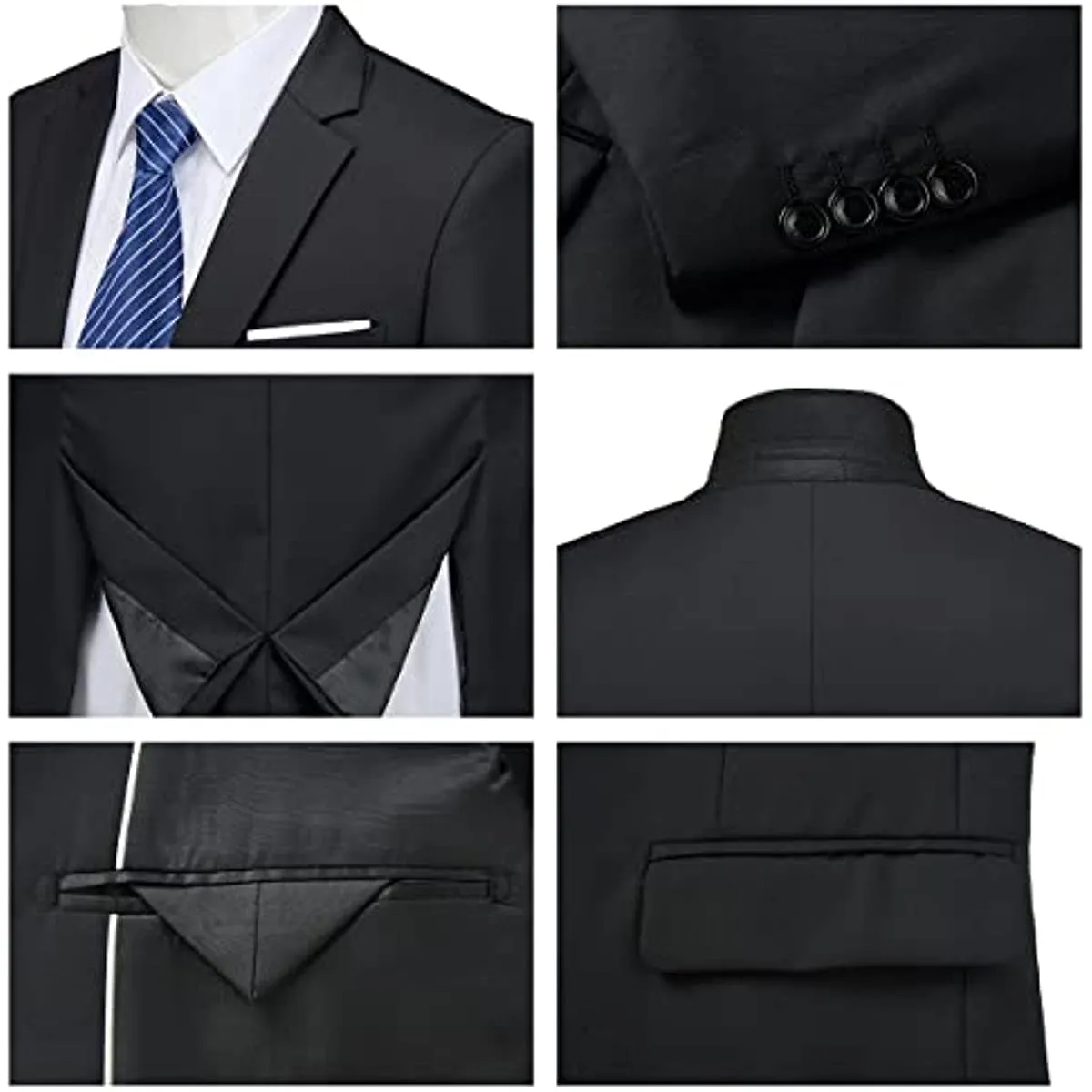 Mens Suits 2 Piece Slim Fit Casual One Button Solid Suits