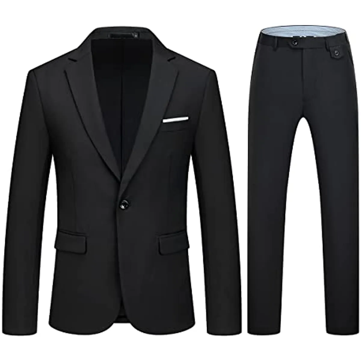 Mens Suits 2 Piece Slim Fit Casual One Button Solid Suits