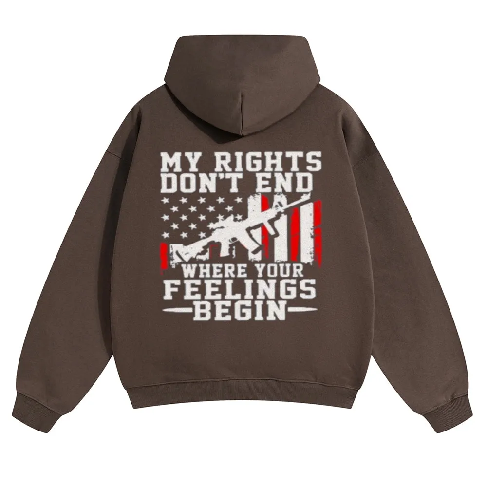 Mens Vintage My Rights Don't End Hoodies