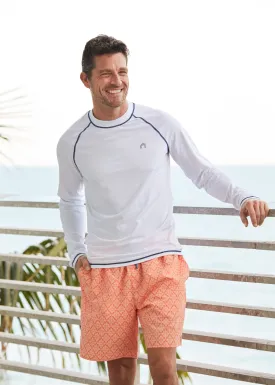 Men's White Long Sleeve Cabana Rashguard