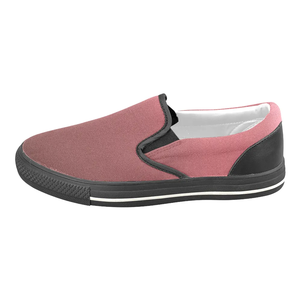 Men's Wine Color Solids Print Slip-on Canvas Shoes