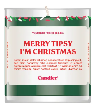 Merry Tipsy I'm Christmas Candle