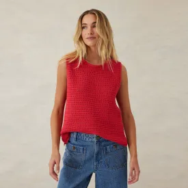 Mesh Knit Tank - Heritage Red