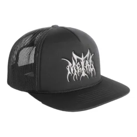 METAL LOGO TRUCKER HAT BLACK/WHITE