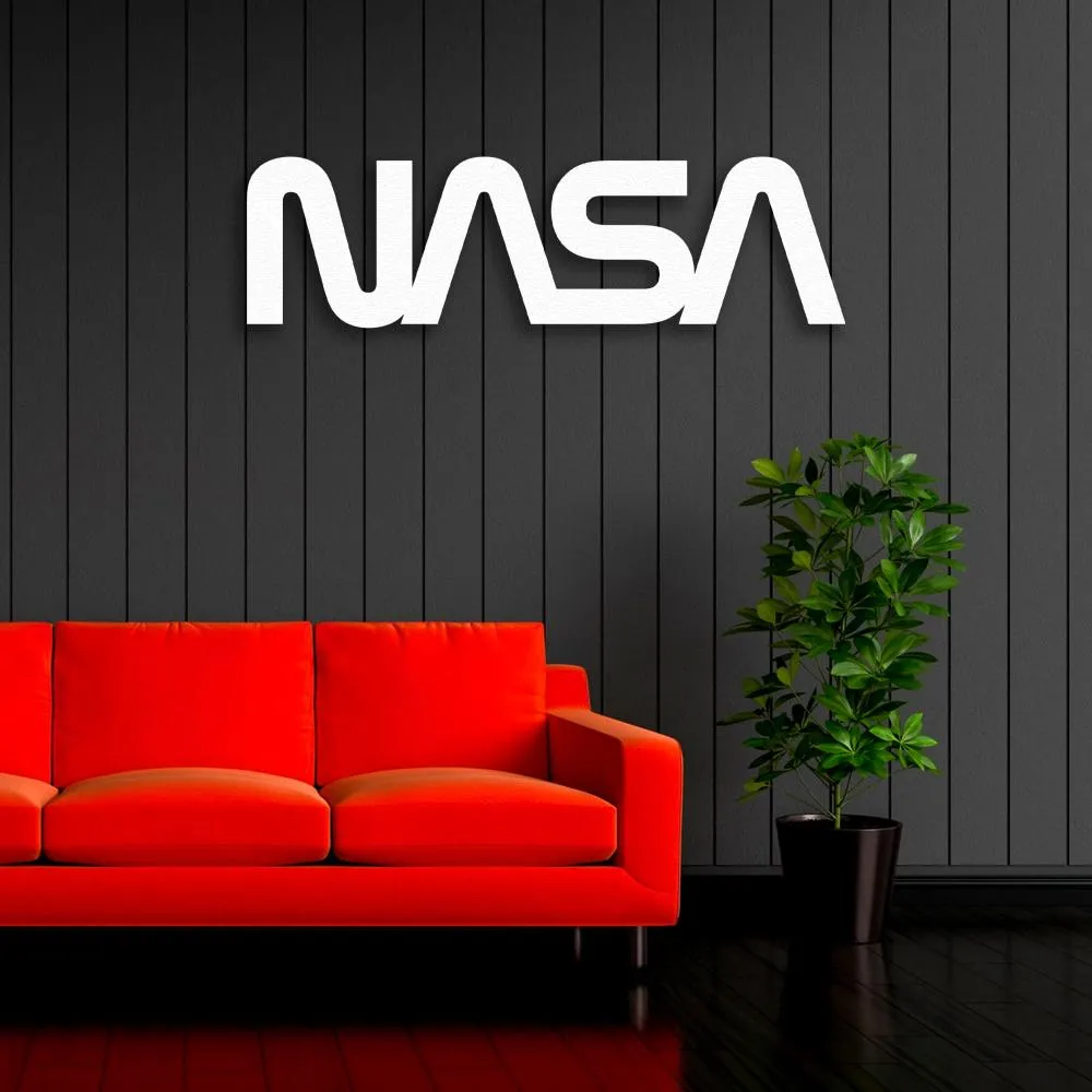 Metal NASA Sign Wall Art