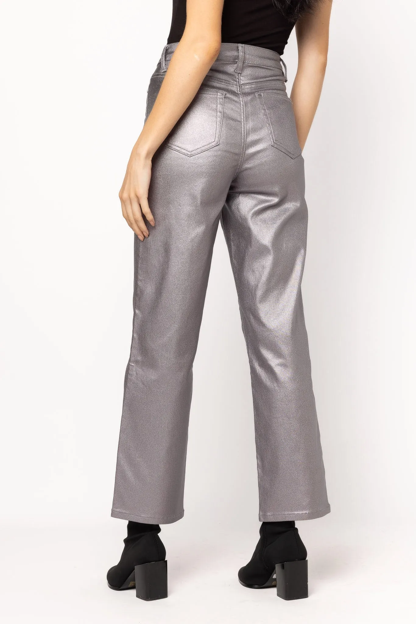 Metallic Gray Dad Jean by Almost Famous