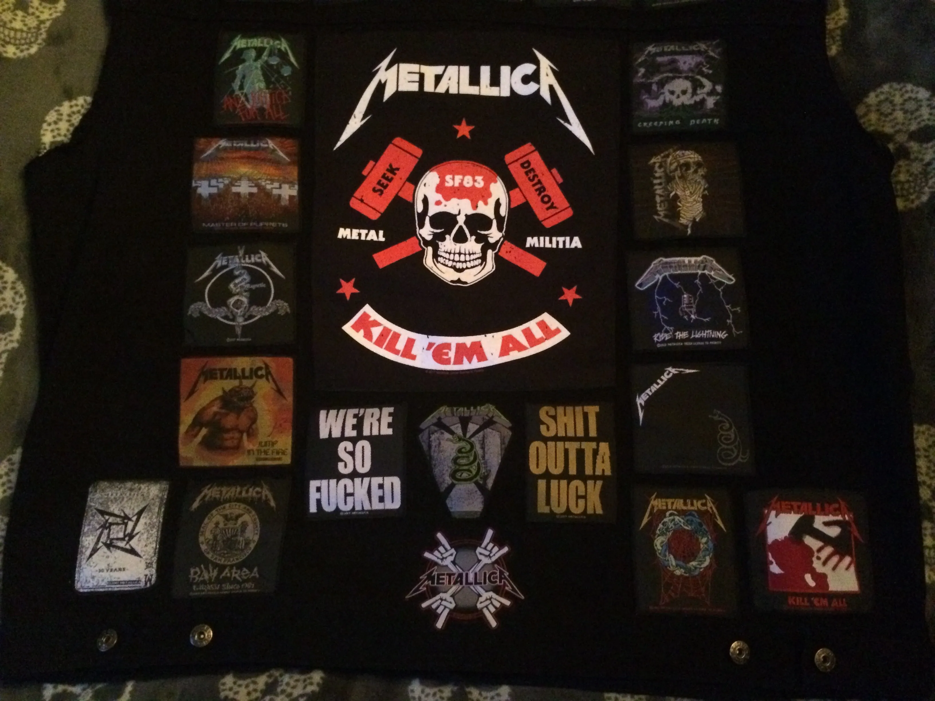 Metallica Fully Loaded Patch Vest Denim Cut-Off Thrash Metal Battle Jacket