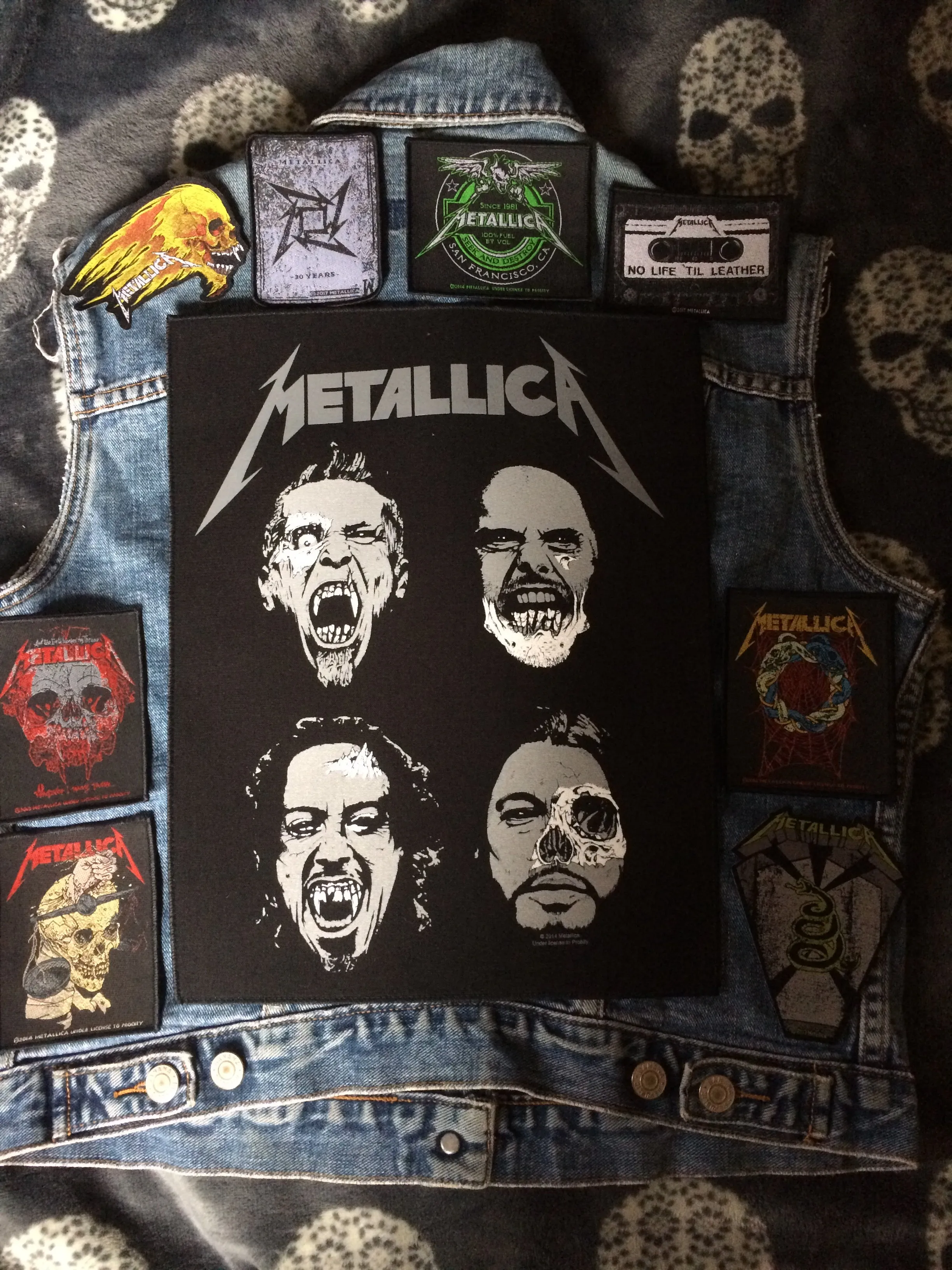 Metallica Fully Loaded Patch Vest Denim Cut-Off Thrash Metal Battle Jacket