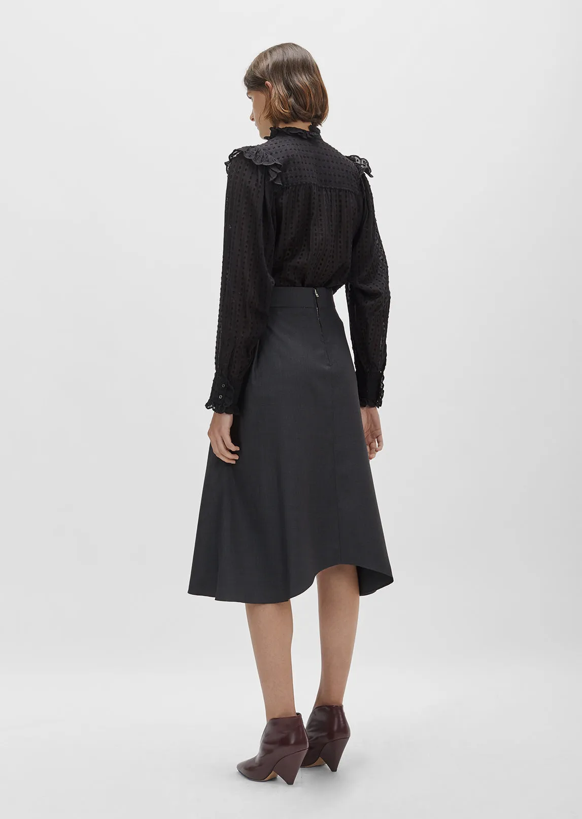 Mewina High Waisted Wool Wrap Skirt