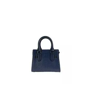 Michael Kors Hamilton XS Snake Satchel Bag In Navy 35R4SH5C0G