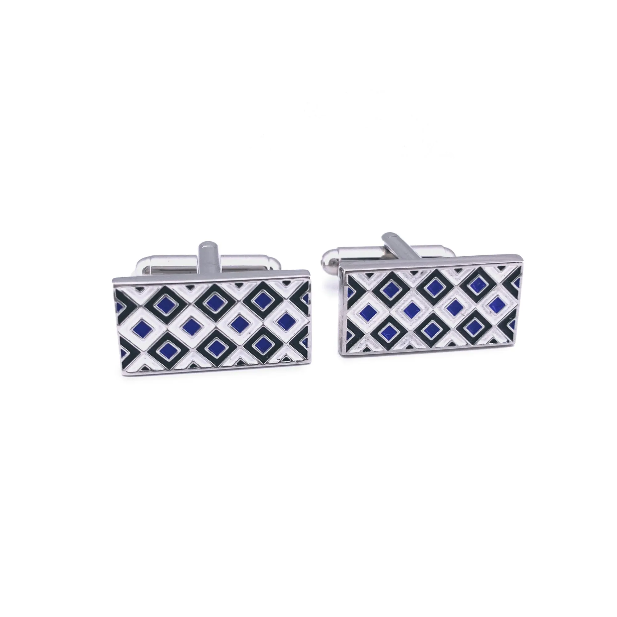 Micro Diamond Details Cufflinks in Blue (Online Exclusive)