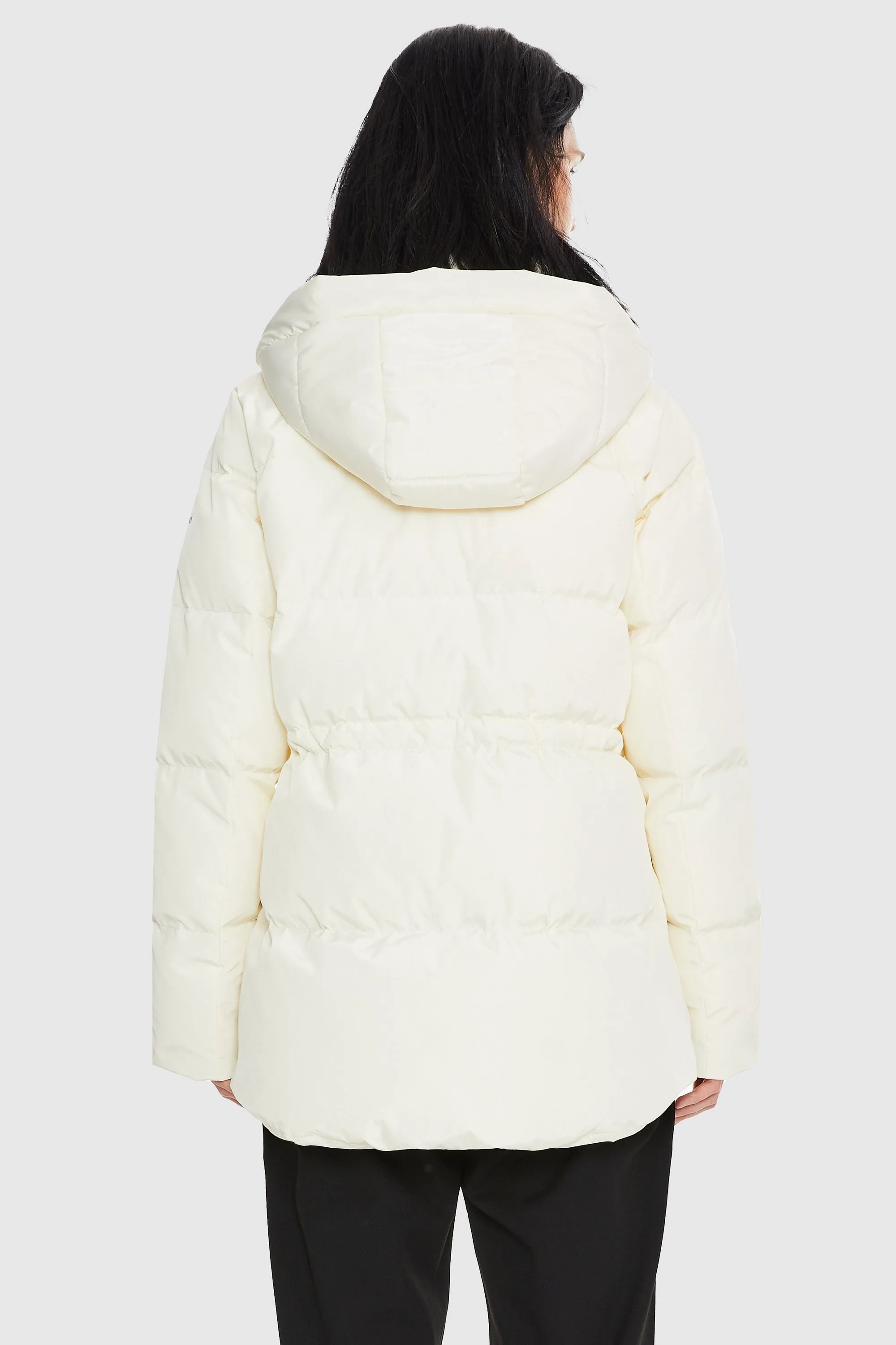 Mid-Length Hooded Down Jacket