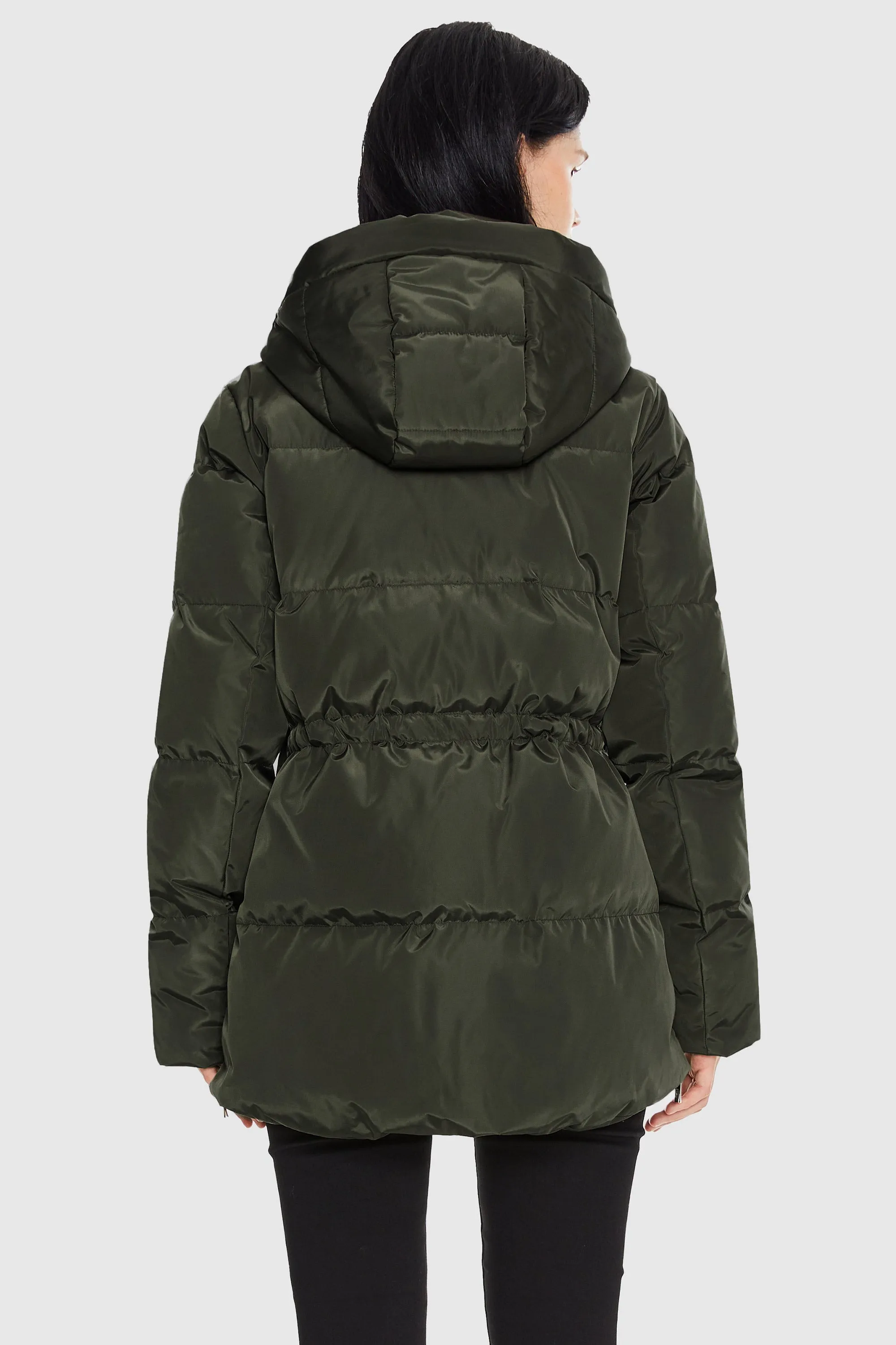 Mid-Length Hooded Down Jacket