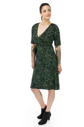 Midnight Moss Wrap Dress