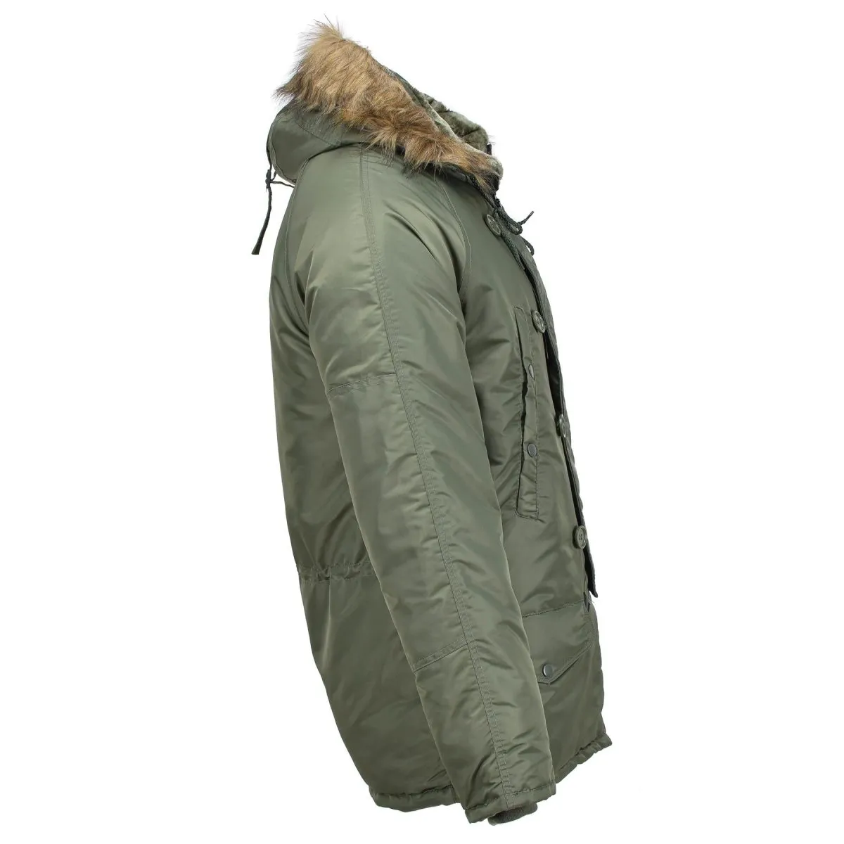 MIL-TEC Brand U.S. Military style aviator parka N3B faux fur hooded olive NEW