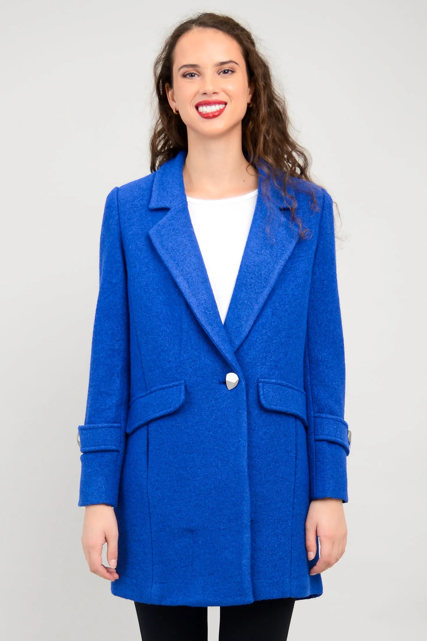 Milan Coat, Cobalt, Boiled Wool