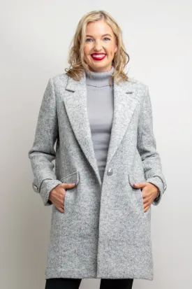 Milan Coat, Sleet Grey, Boiled Wool