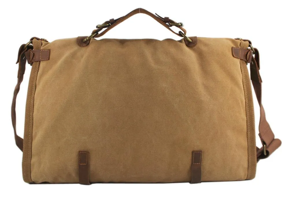 Military Canvas / Leather Overnight Duffle bag