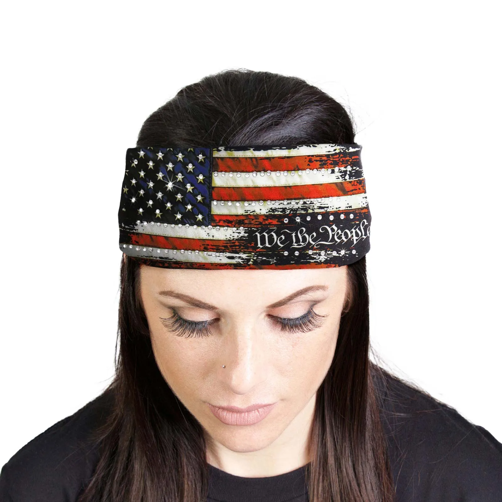 Milwaukee Leather | Bling Designed Wide Headbands-Headwraps for Women Biker Bandana