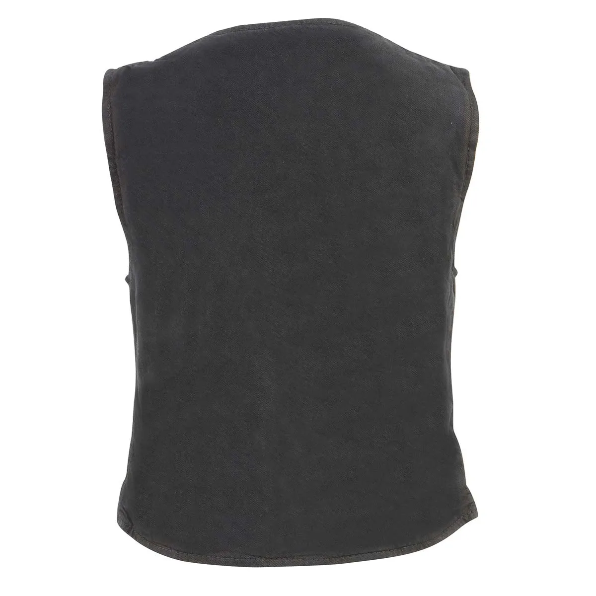 Milwaukee Leather DM1246 Women's Black 'V-Neck Collar' Denim Vest