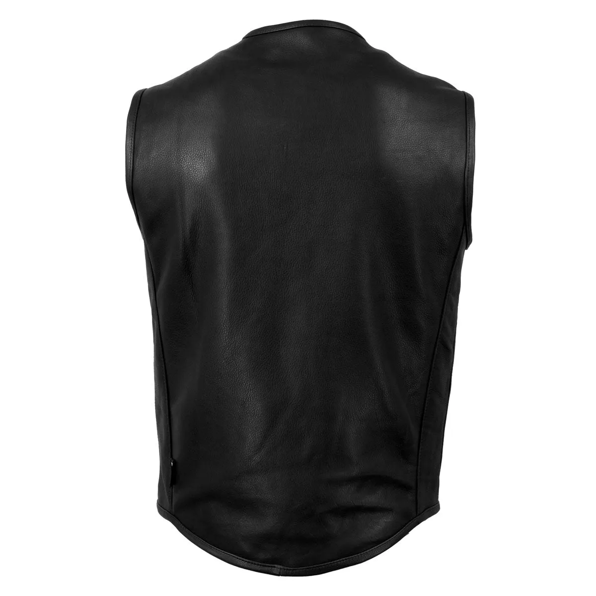 Milwaukee Leather USA MADE MLVSM5001 Men's Black 'Steerhide' Premium Leather Motorcycle Club Style Vest