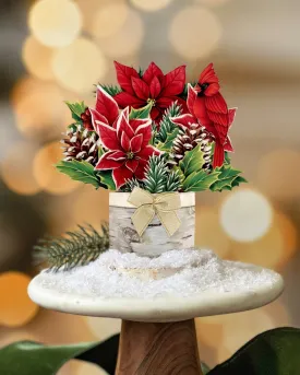 Mini Birch Poinsettia (Pop-up Greeting Card)