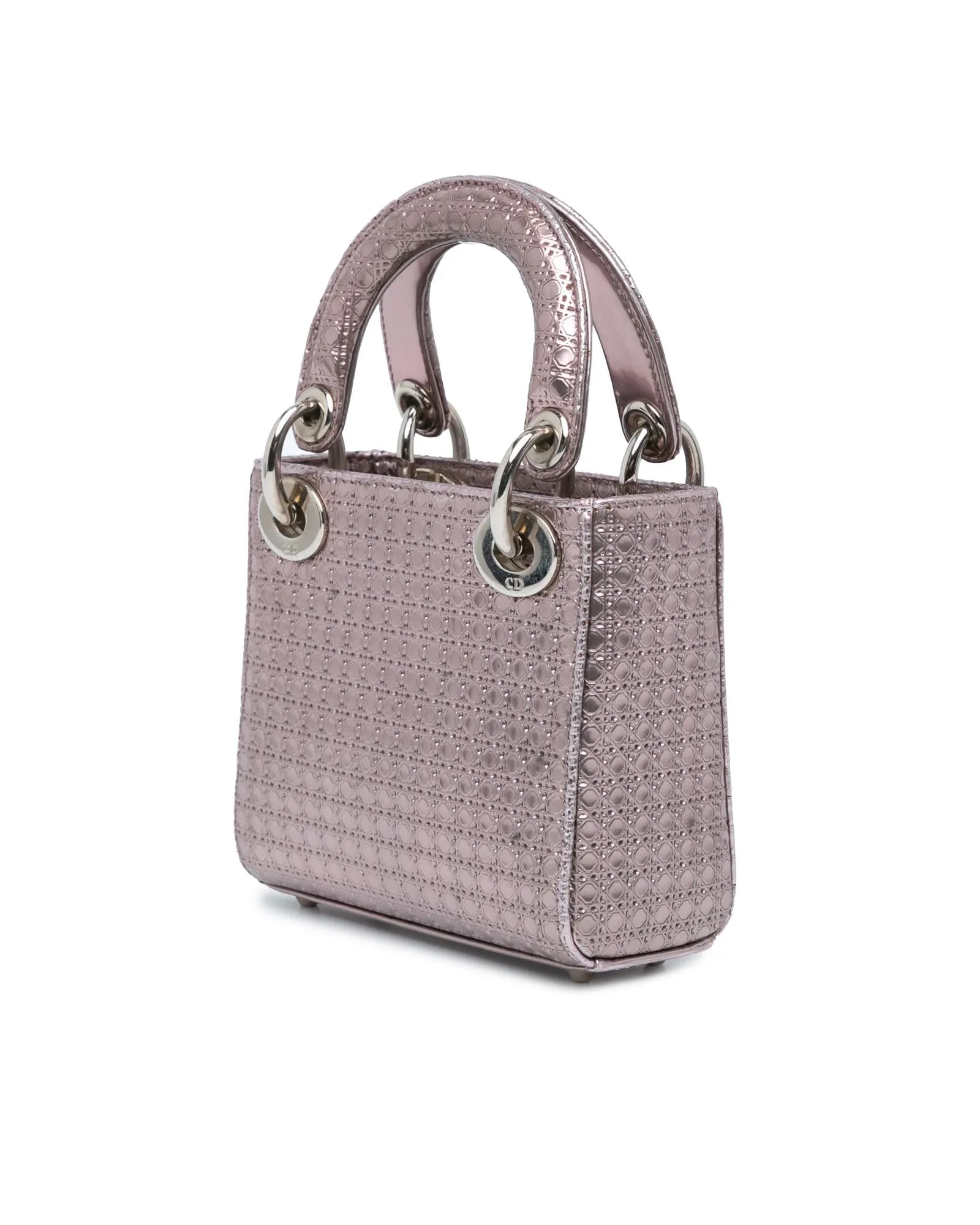 Mini Metallic Patent Microcannage Bag with Detachable Strap