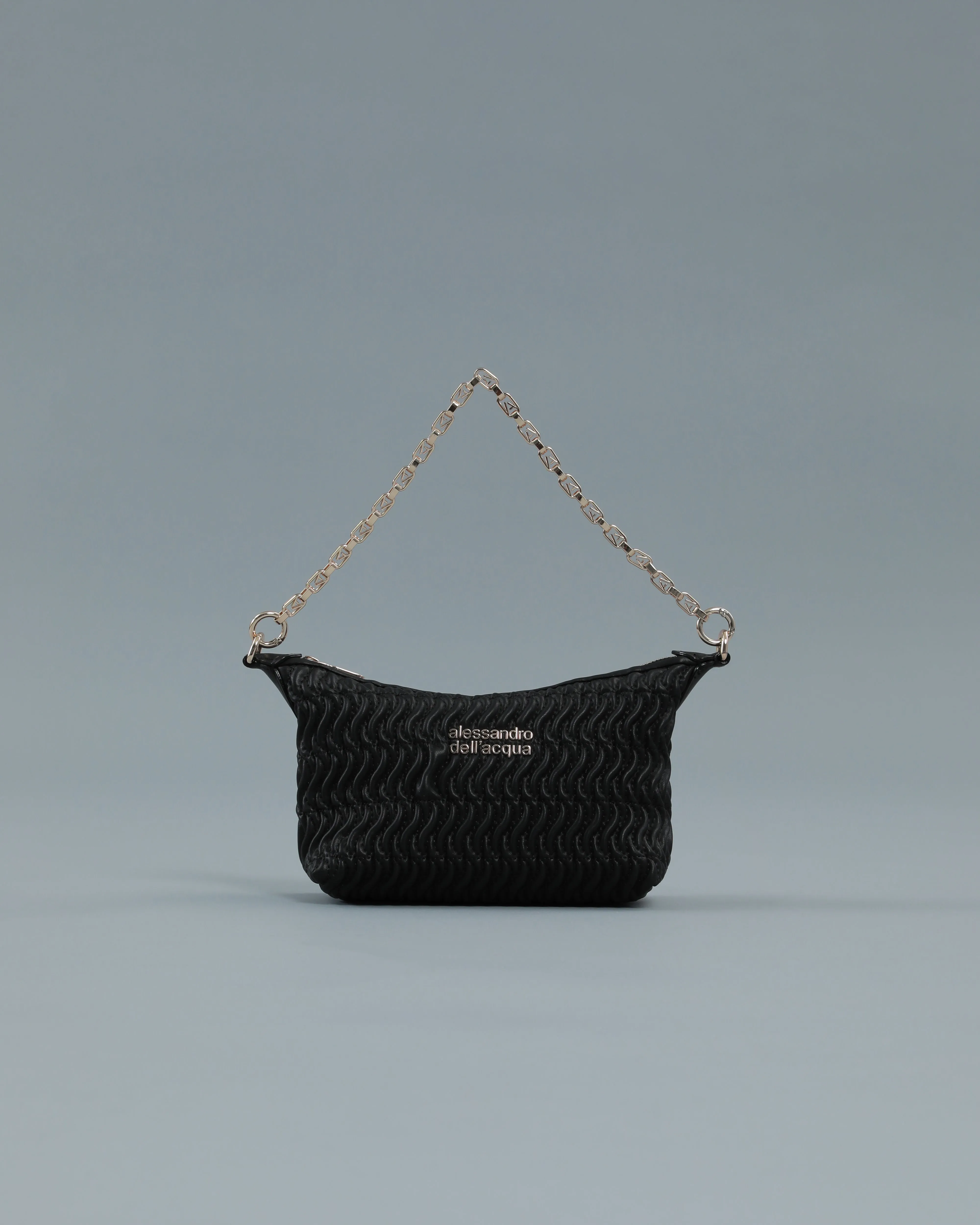 Mini Quilted Shoulder Bag in Black