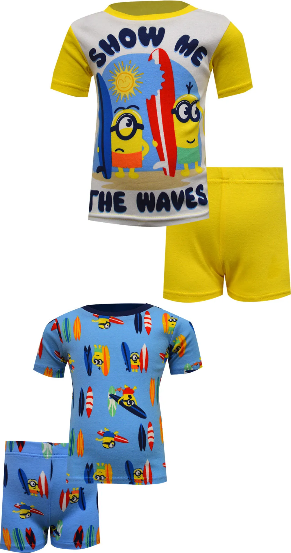 Minions Show Me the Waves 4 Piece Cotton Pajamas