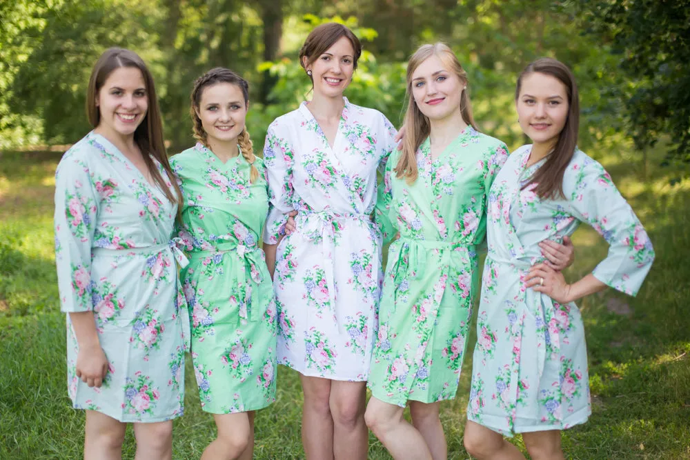 Mint & Turquoise Blue Wedding Colors Bridesmaids Robes