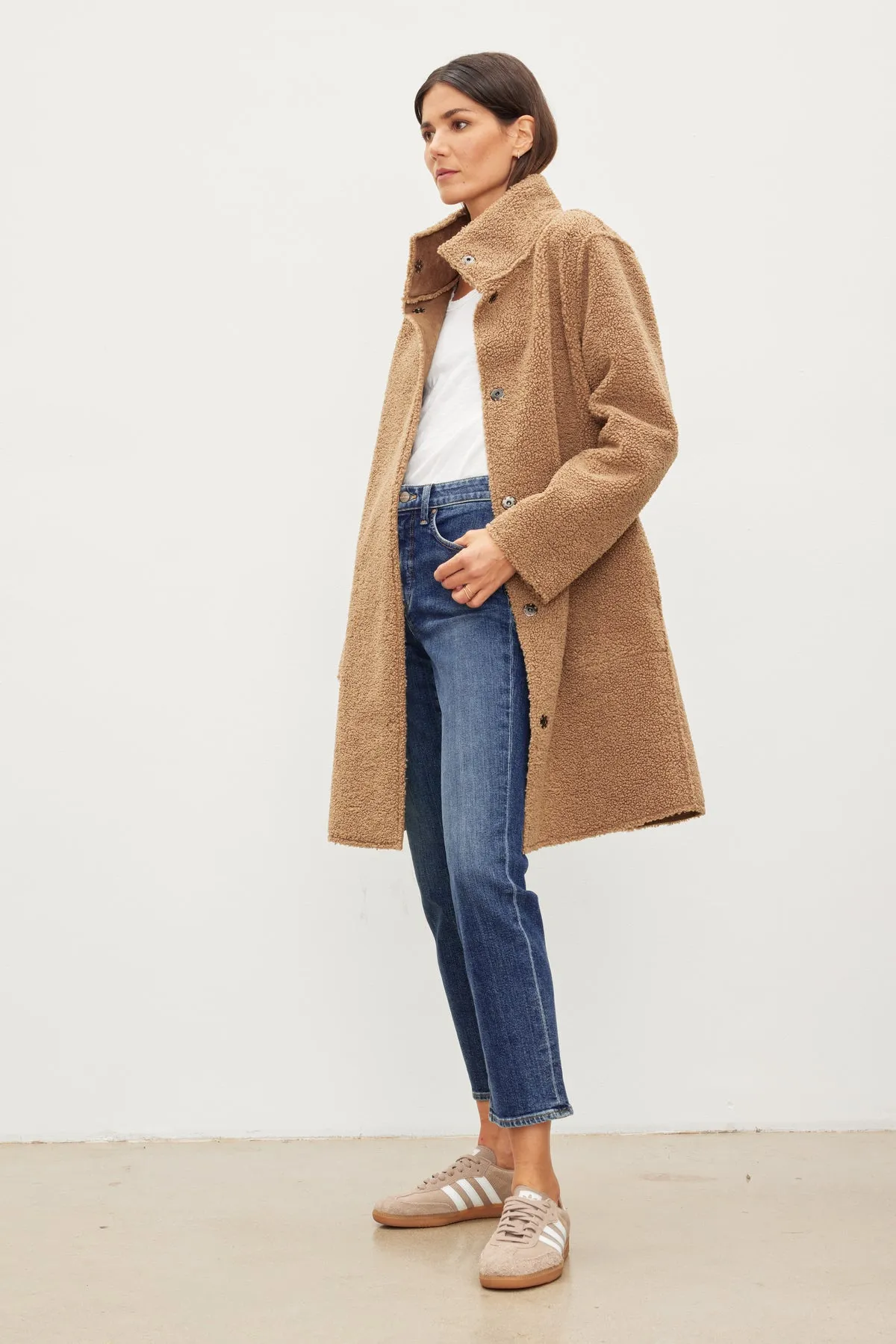 MIRABEL FAUX LUX SHERPA REVERSIBLE COAT