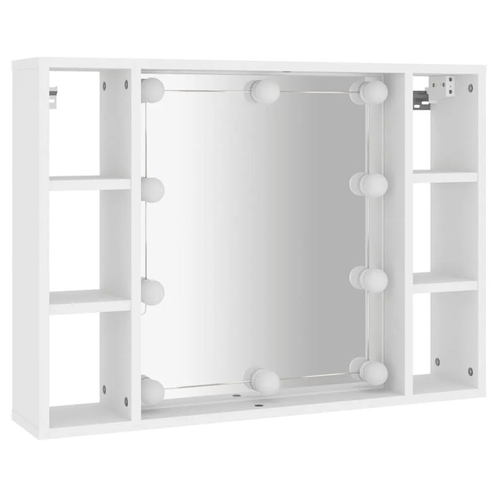 Mirror Cabinet with LED White 76x15x55 cm