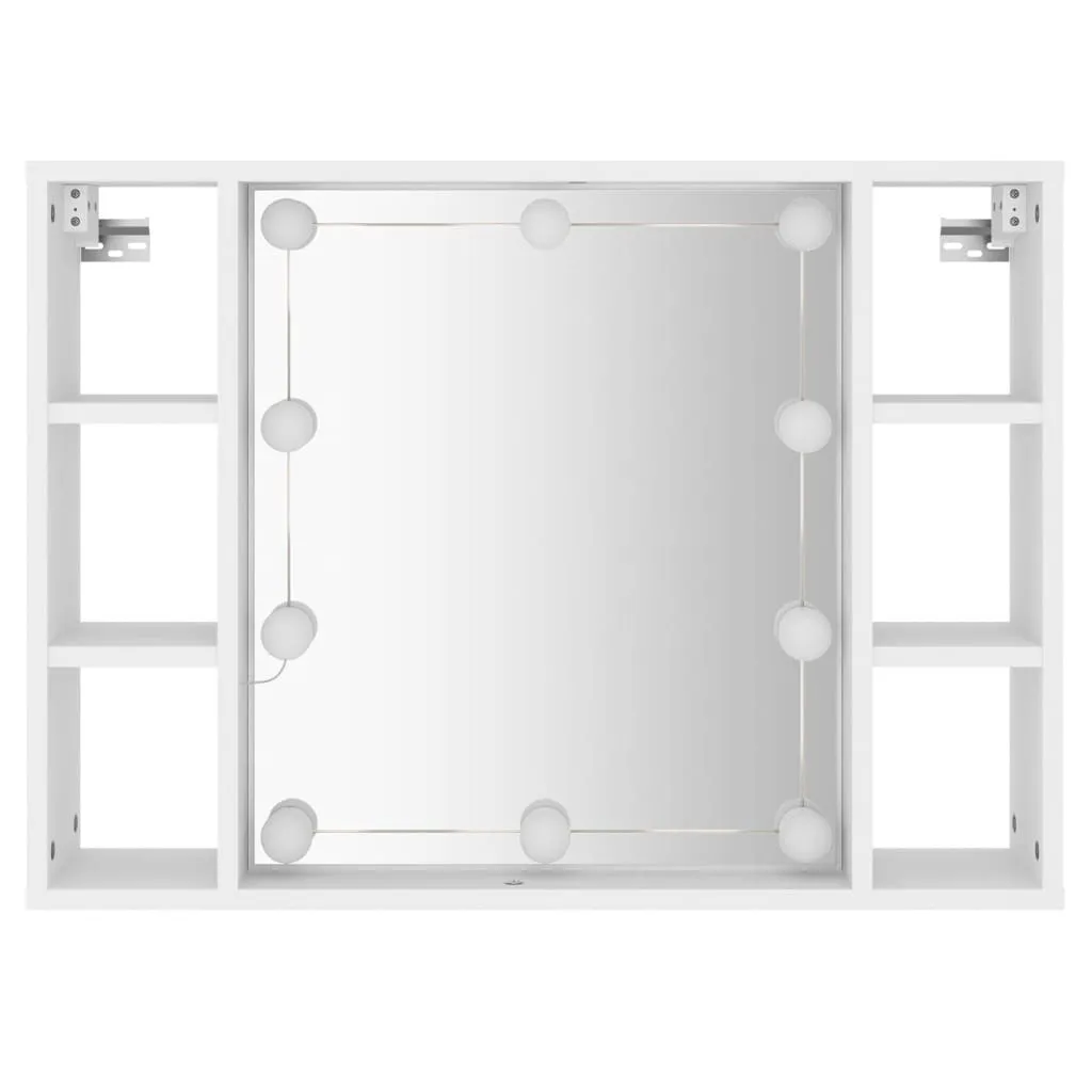 Mirror Cabinet with LED White 76x15x55 cm