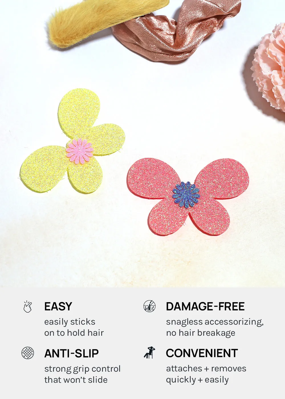 Miss A Anti-Slip Hair Grippers - Butterflies