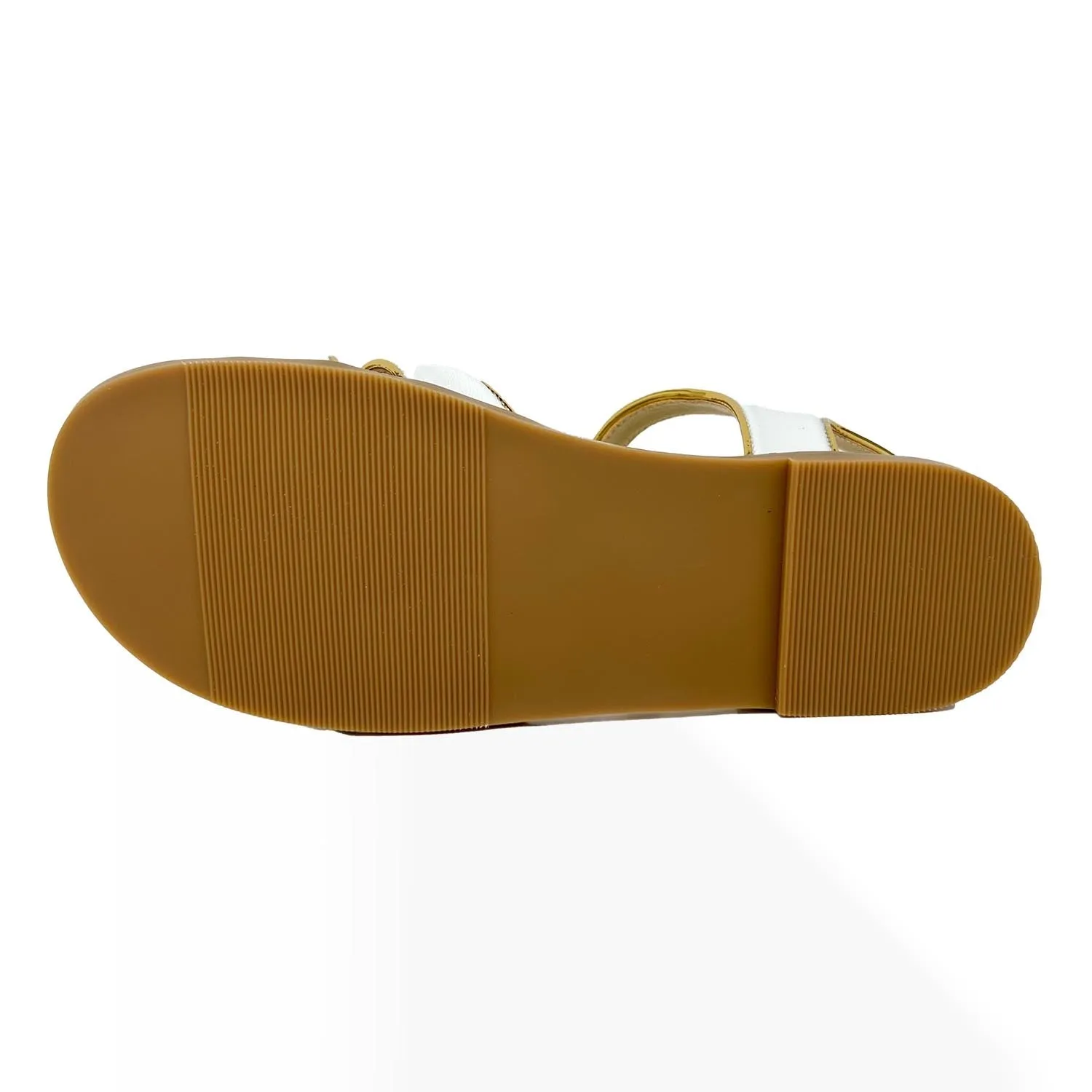 Miss Butterfly Sandal In White & Gold - Kids