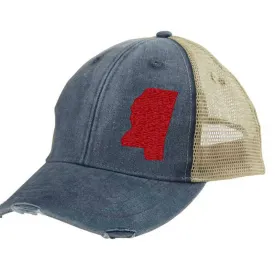 Mississippi  Hat | Distressed Snapback Trucker | state cap | many color choices