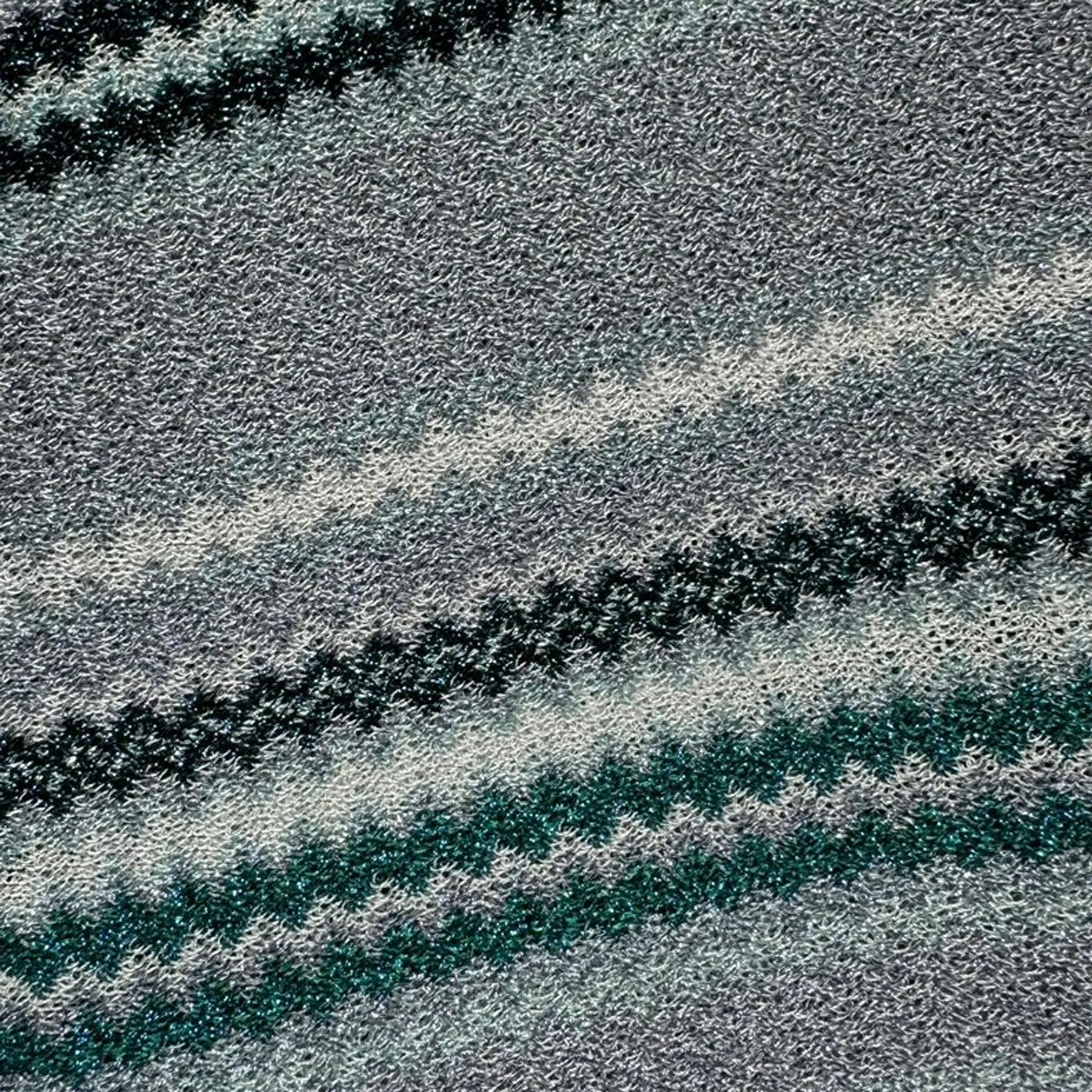 Missoni Scarf Emerald Green Gray Chevron Design - Women Designer Shawl