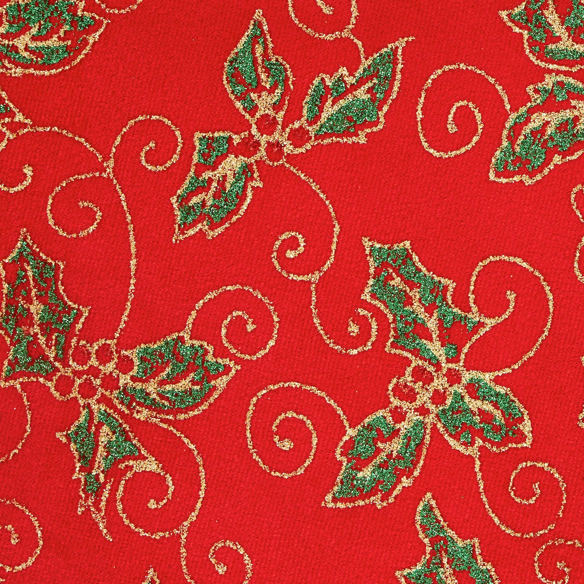 Mistletoe Glitter 80cm Tree Skirt Green & Red