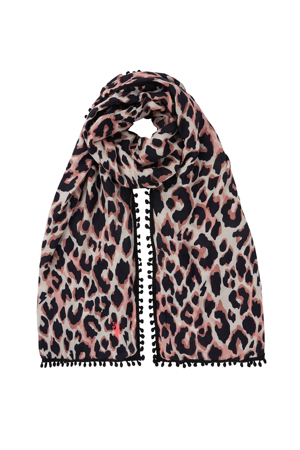 Mixed Neutral with Black Shadow Leopard Charity Super Scarf