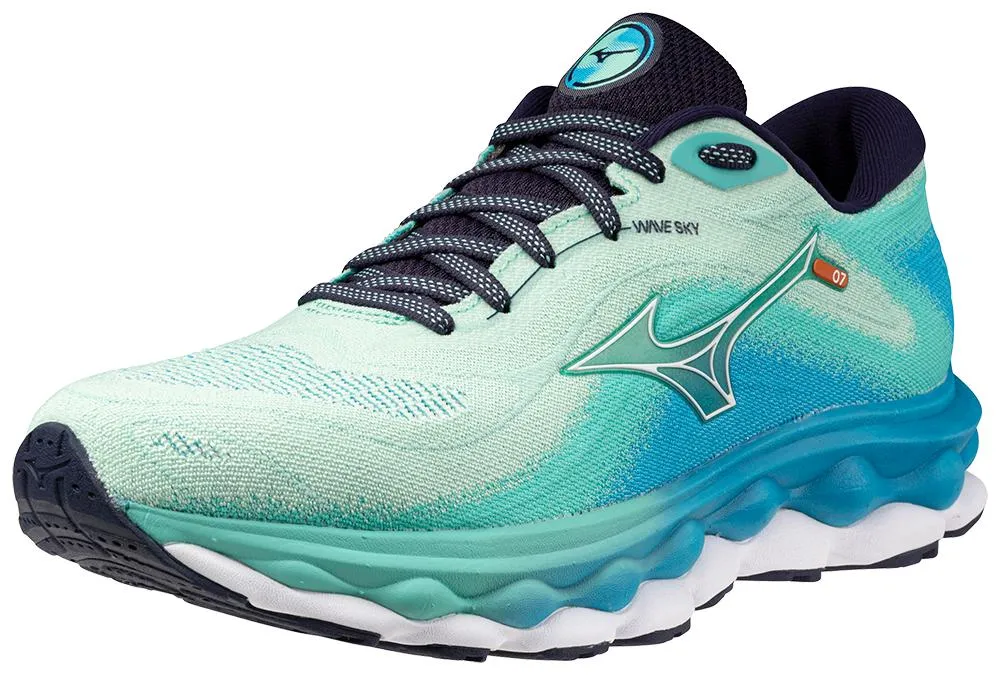 Mizuno Women's Wave Sky 7 - Beveled Glass/White