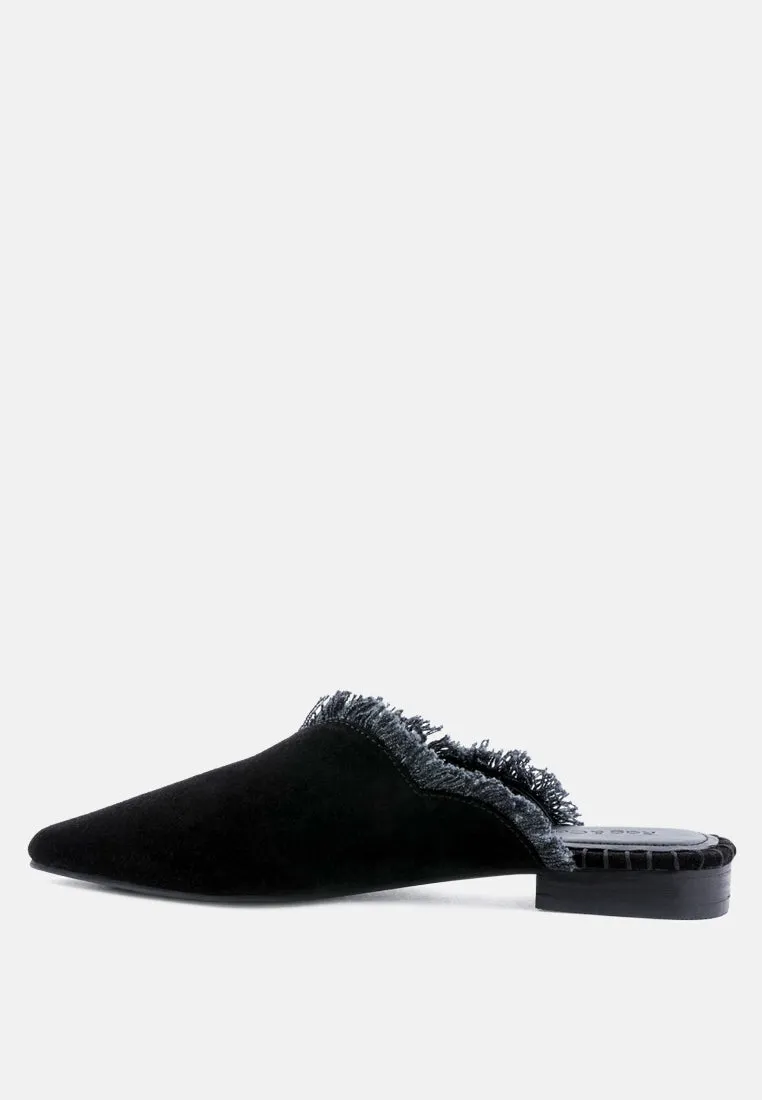 Molly Frayed Leather Mules