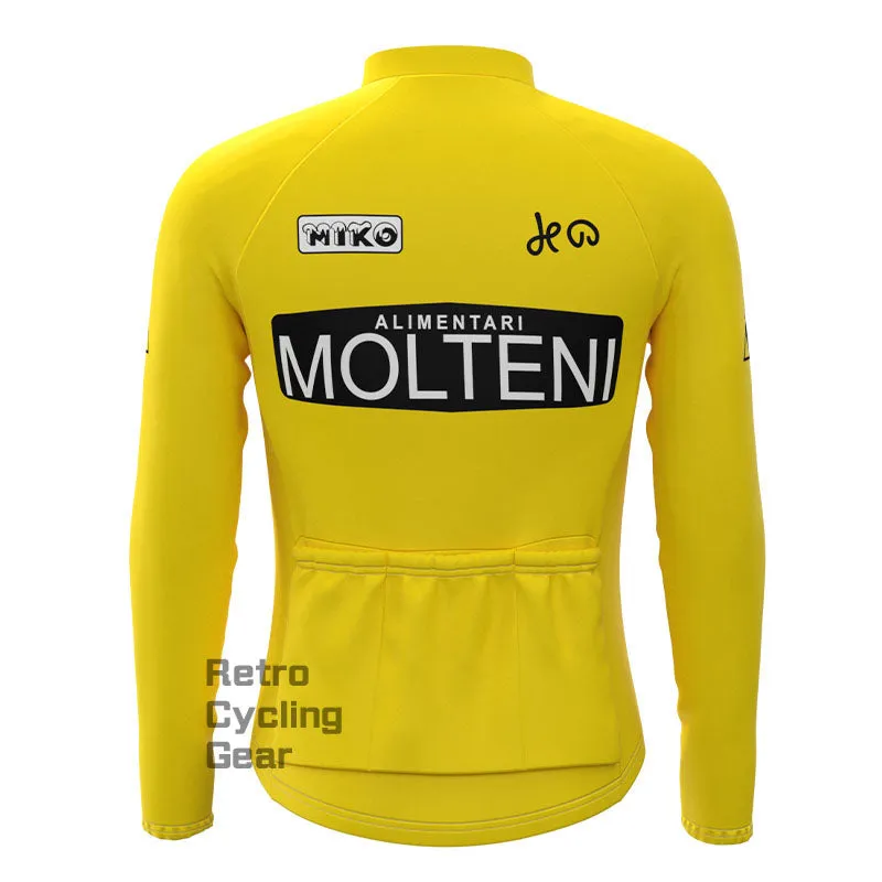 Molteni Yellow Retro Long Sleeve Cycling Kit