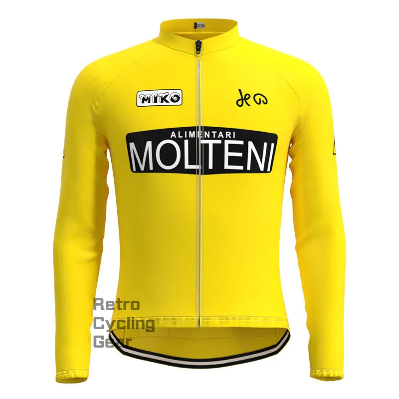 Molteni Yellow Retro Long Sleeve Cycling Kit