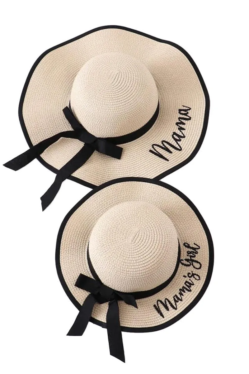 Mom & Me - "Mama & Mama's Girl" Cream Sun Hat