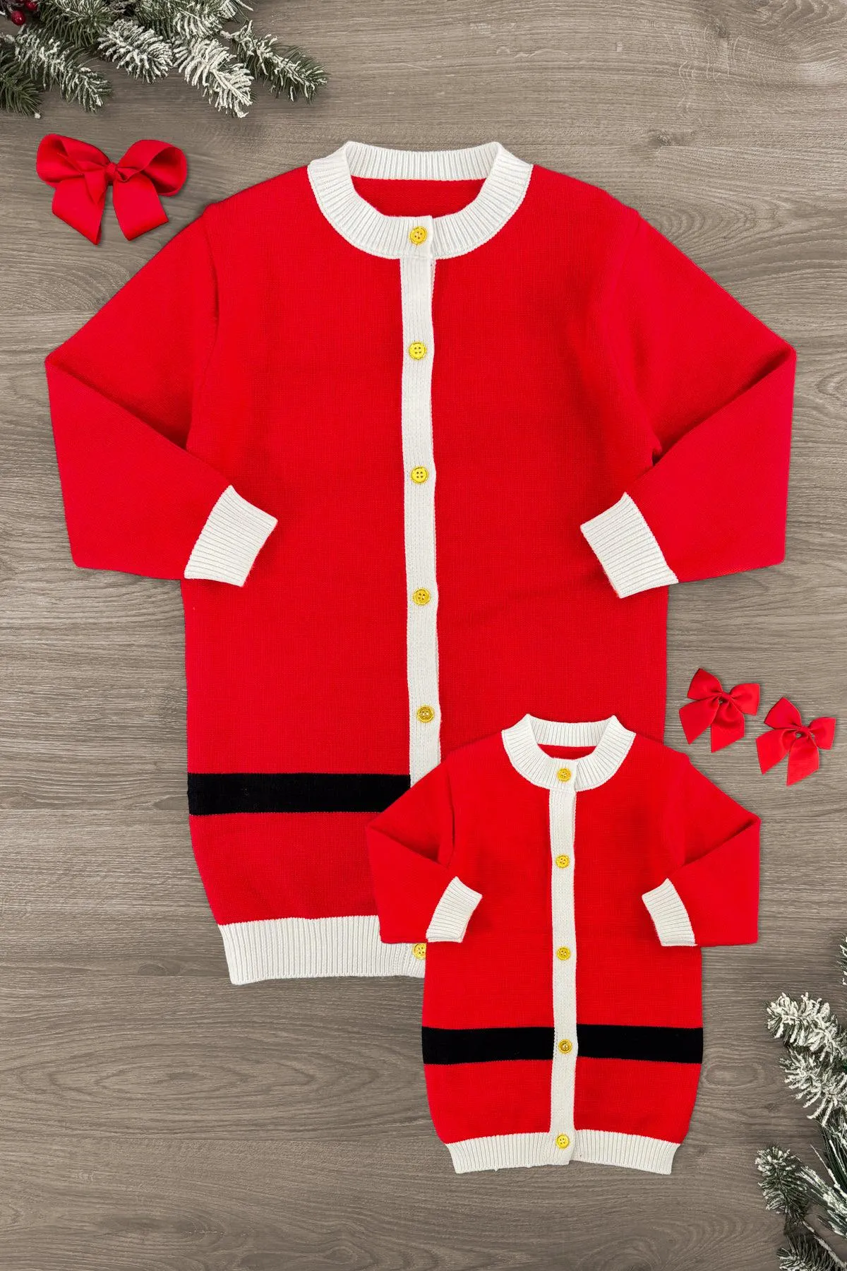 Mom & Me - Red Santa Claus Cardigan