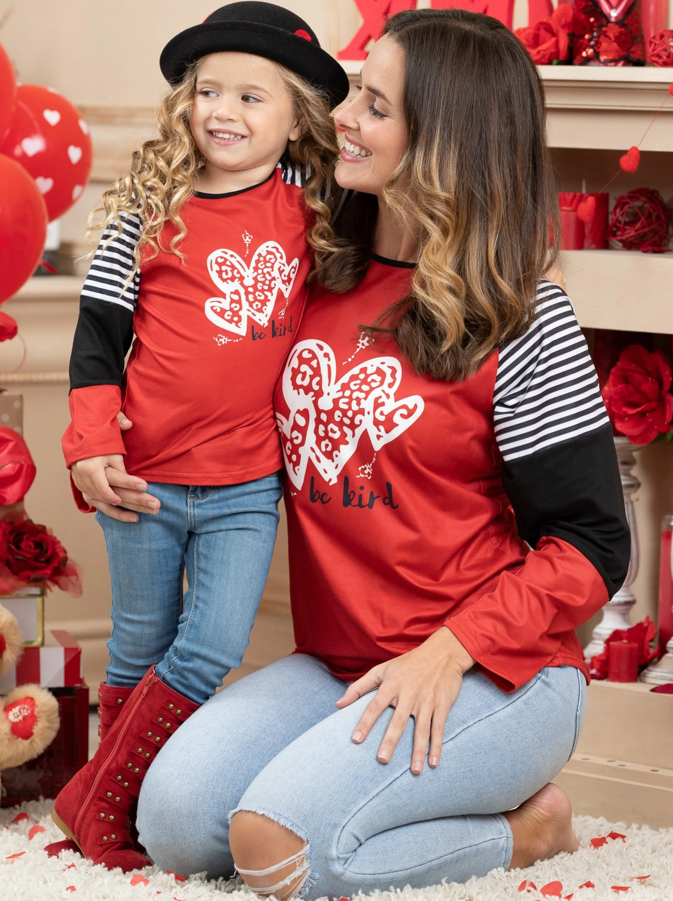 Mommy and Me Be Kind Raglan Top