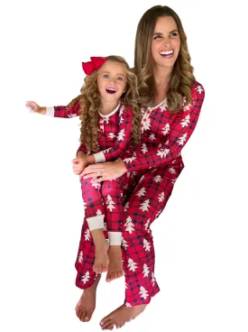 Mommy And Me Plaid Present Pajama Set